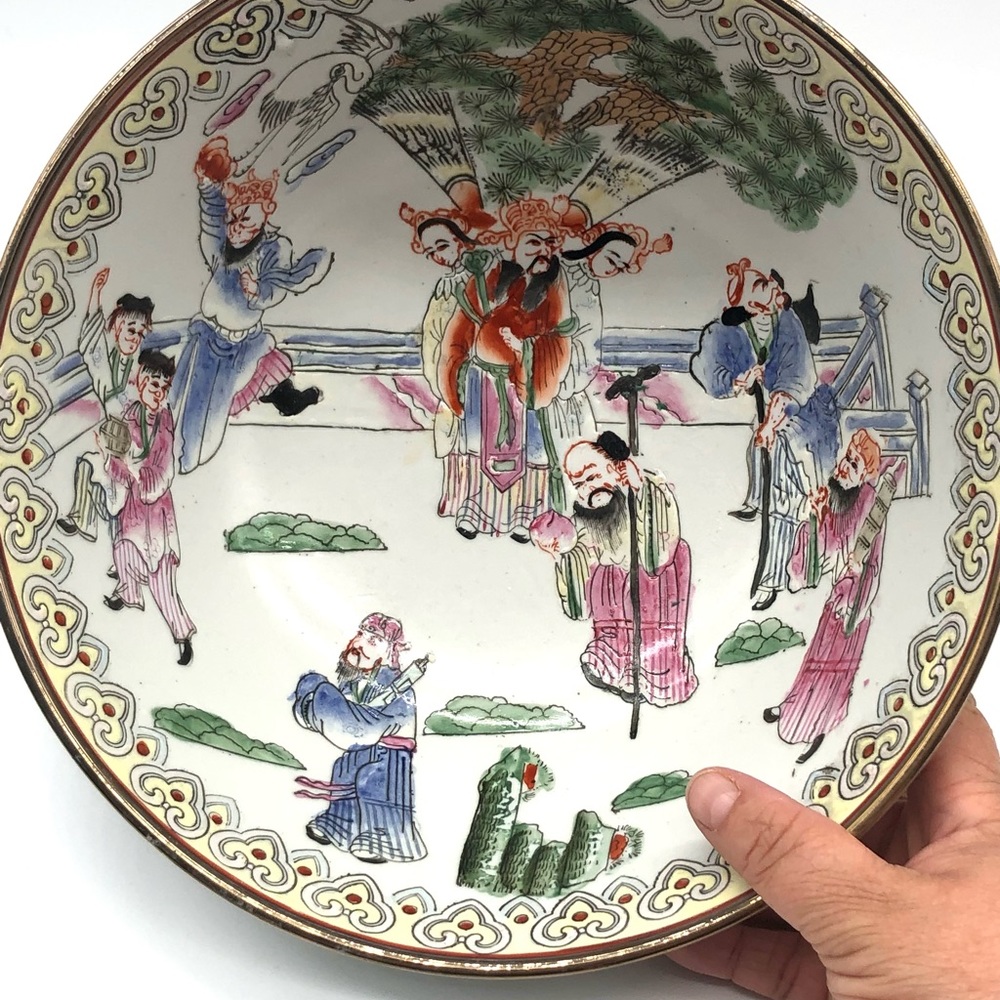 Antique Chinese Hand Painted Rose Bowl - Picture 11 of 14